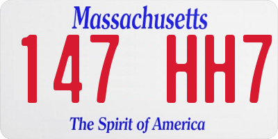 MA license plate 147HH7