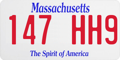 MA license plate 147HH9