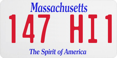 MA license plate 147HI1