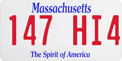 MA license plate 147HI4