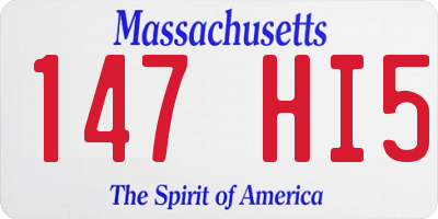 MA license plate 147HI5