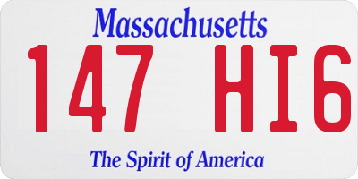 MA license plate 147HI6