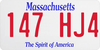 MA license plate 147HJ4