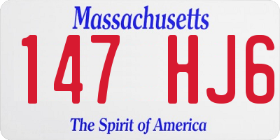 MA license plate 147HJ6