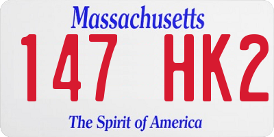 MA license plate 147HK2
