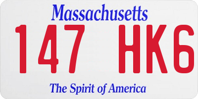 MA license plate 147HK6