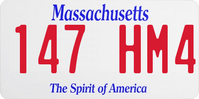 MA license plate 147HM4