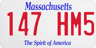 MA license plate 147HM5