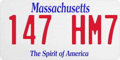 MA license plate 147HM7