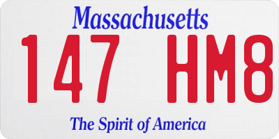 MA license plate 147HM8