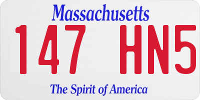MA license plate 147HN5
