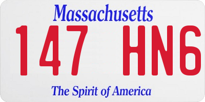 MA license plate 147HN6
