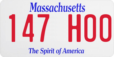 MA license plate 147HO0