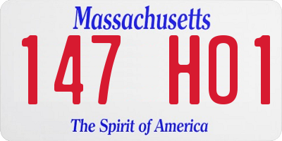 MA license plate 147HO1