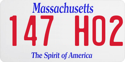 MA license plate 147HO2