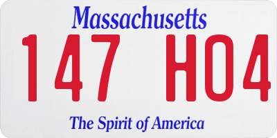 MA license plate 147HO4