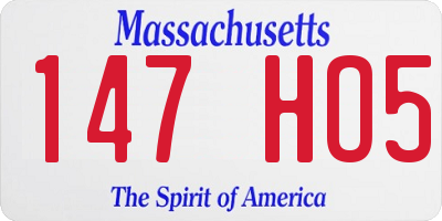 MA license plate 147HO5