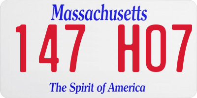 MA license plate 147HO7