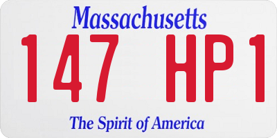 MA license plate 147HP1