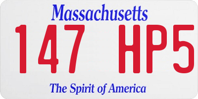 MA license plate 147HP5