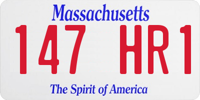 MA license plate 147HR1