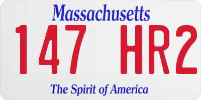 MA license plate 147HR2