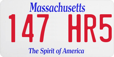 MA license plate 147HR5