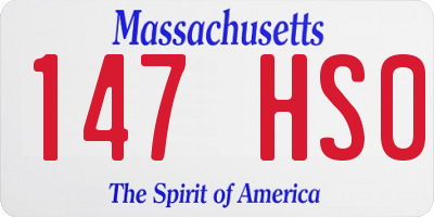 MA license plate 147HS0