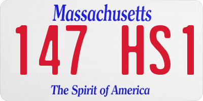 MA license plate 147HS1
