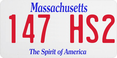 MA license plate 147HS2