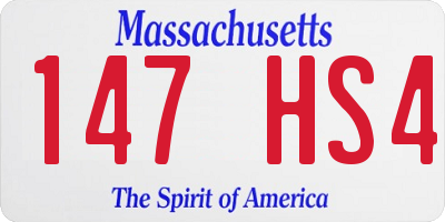 MA license plate 147HS4