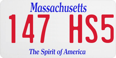 MA license plate 147HS5