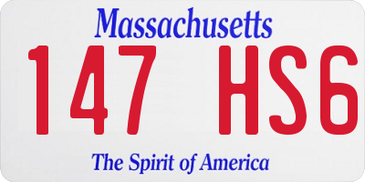 MA license plate 147HS6
