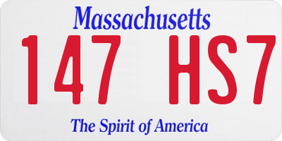 MA license plate 147HS7