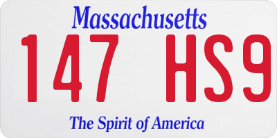 MA license plate 147HS9