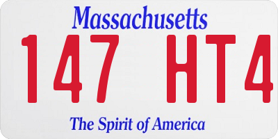MA license plate 147HT4