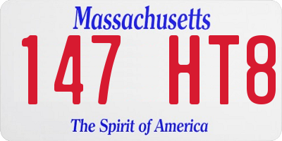 MA license plate 147HT8