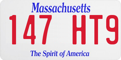 MA license plate 147HT9