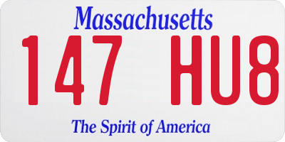 MA license plate 147HU8