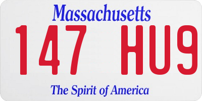 MA license plate 147HU9