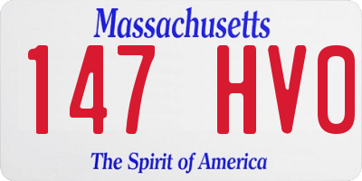 MA license plate 147HV0