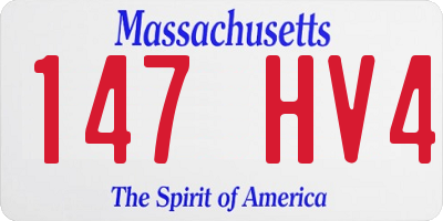 MA license plate 147HV4