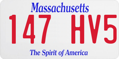 MA license plate 147HV5