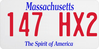 MA license plate 147HX2