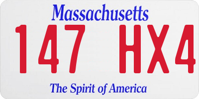 MA license plate 147HX4