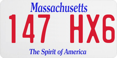 MA license plate 147HX6