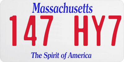 MA license plate 147HY7