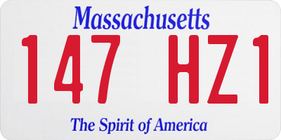 MA license plate 147HZ1
