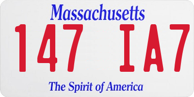 MA license plate 147IA7
