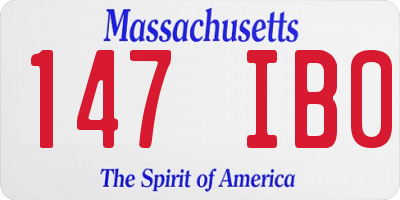 MA license plate 147IB0